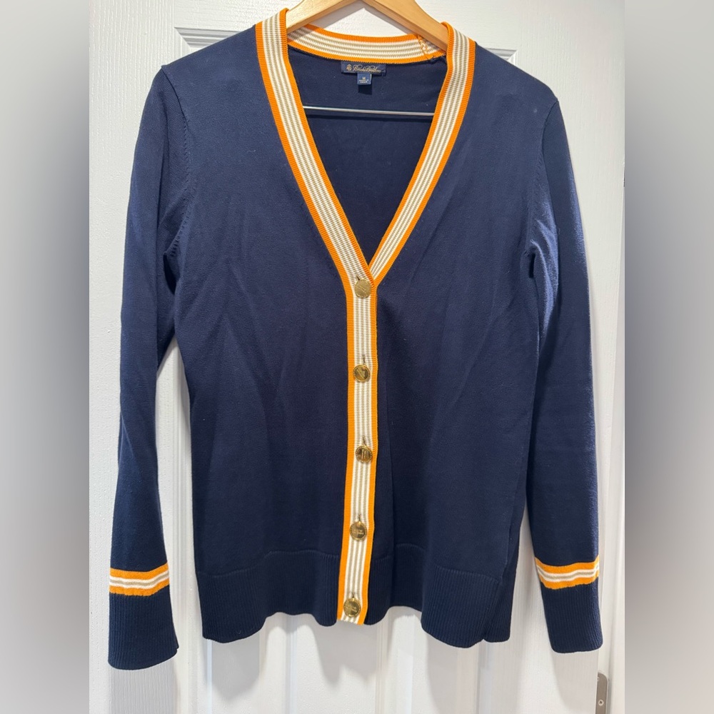 Brooks Brothers cardigan - navy orange, white and beige
Gold buttons size M